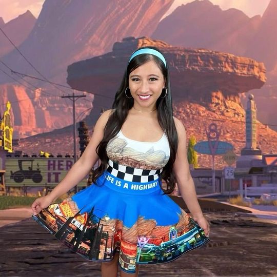 Asphalt Adventure: 'Highway Life' Skater Dress