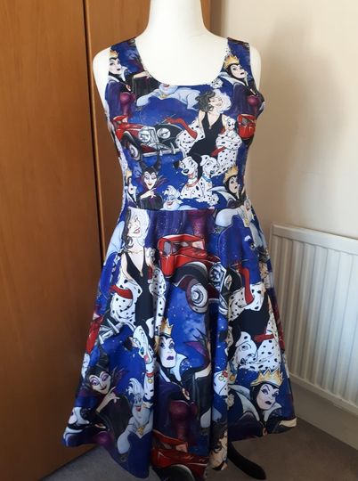 Villains inspired cute print skater dress- Sizes S- 3XL plus size