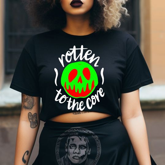 Rotten To The Core Poison Apple Evil Queen Halloween Crop Top, Disney Halloween Crop Top
