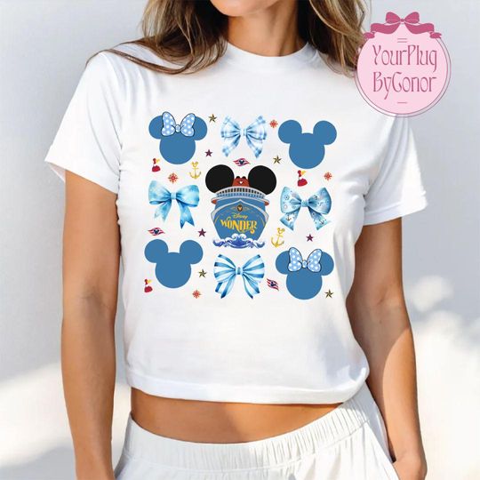 Disney Cruise Coquette Bow Crop Top, Disney Cruise Line Crop Top, Disney Wish Crop Top