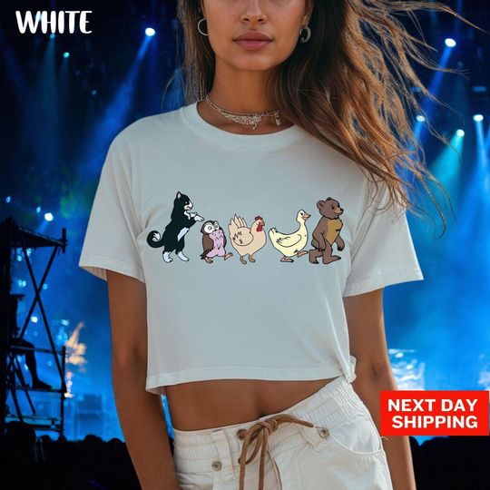 Little Bear Crop Top, Cute Animal Friends Crop Top, Animated TV Show Crop Top