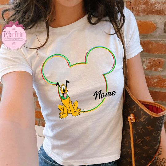 Personalized Pluto Crop Top, WDW Disneyland Magic Kingdom Crop Top
