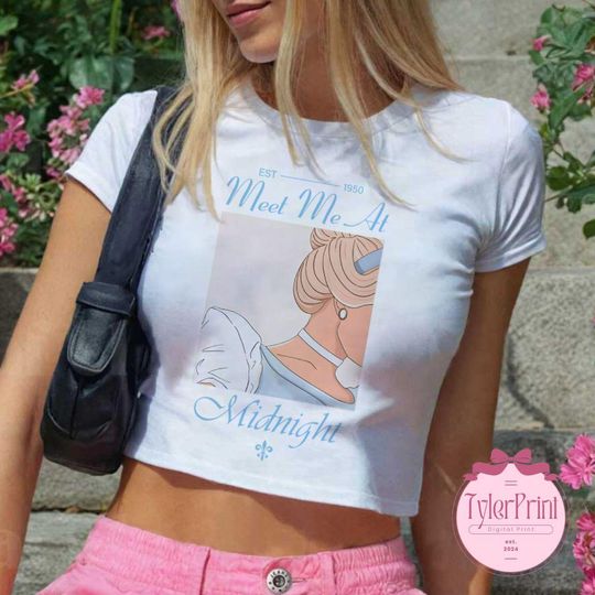 Discover Meet Me at Midnight Disney Princess Cinde Crop Top, Disney Girls Trip Crop Top, Gus Gus Cinde Princess Crop Top