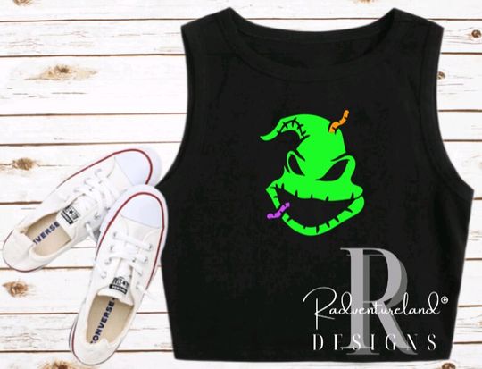 Oogie Boogie Neon Crop Tank Top, Disney Crop Tank Top
