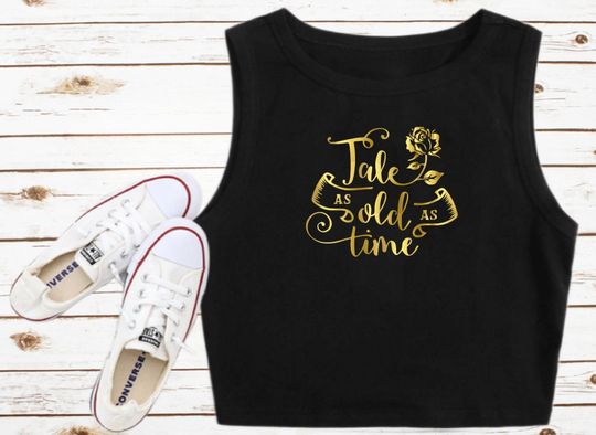 Beauty and the Beast Tale as Old as Time Crop Tank Top, Disney Crop Tank Top