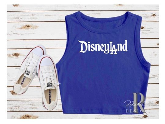 Dodgers Disney Dodgerland LA Crop Tank Top, Disney Crop Tank Top