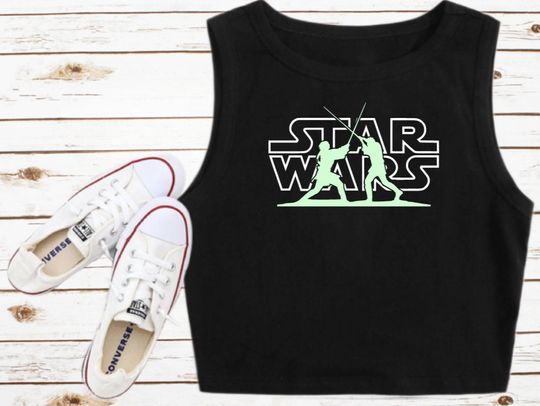 Star Wars Lightsaber Crop Tank Top, Disney Star Wars Crop Tank Top