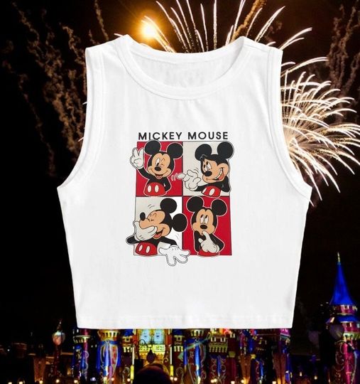 Four of a Kind Mickey Crop Tank Top, Disney Mickey Crop Tank Top