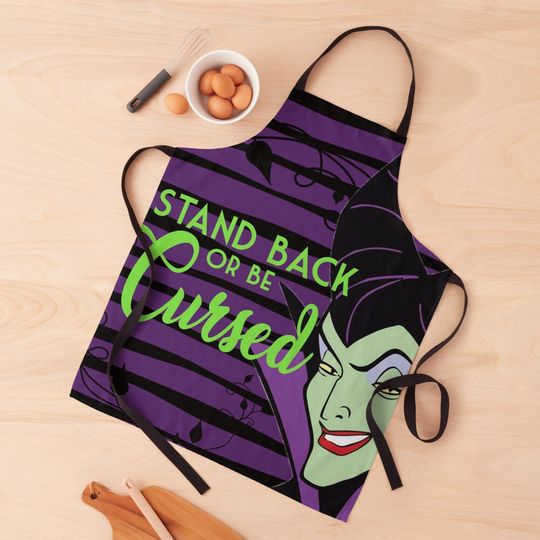 Villains with Horns Stand Back Or Be Cursed Design V2  Apron