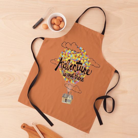 Up Adventure House Balloon Cartoon Apron