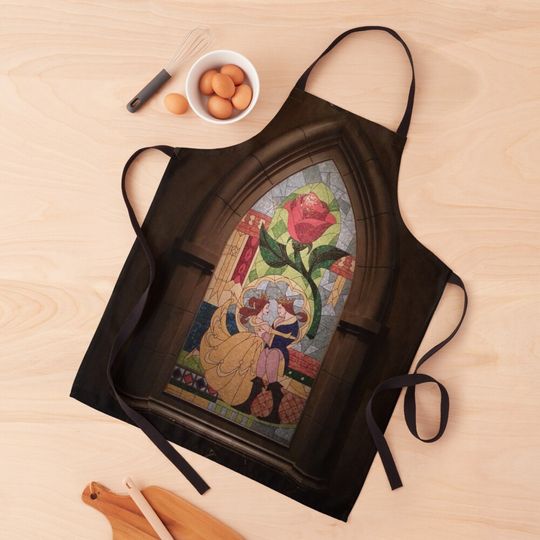 Beauty and the Beast window mosaic Apron