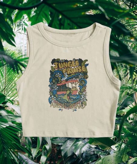 Retro Jungle Cruise Crop Tank Top, Disney Crop Tank Top
