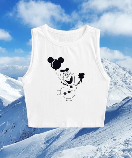 Olaf Crop Tank Top, Disney Elsa Crop Tank Top, Disney Snowman Crop Tank Top