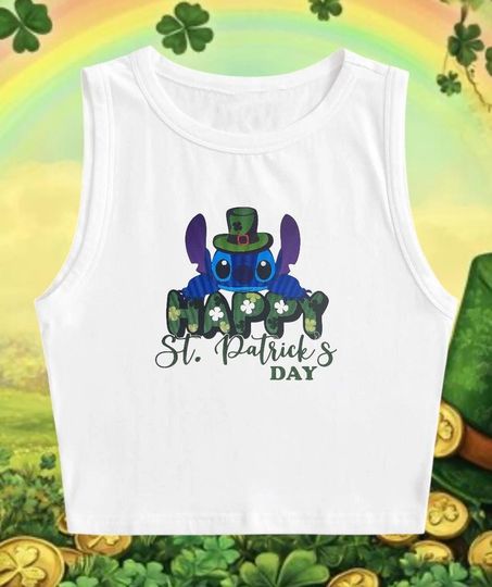 Lucky Stitch Crop Tank Top, Disney Crop Tank Top