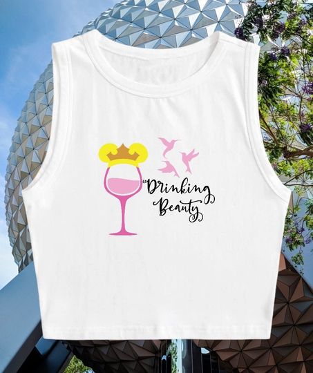 Food & Wine Crop Tank Top, Sleeping Beauty Crop Tank Top, Disney Crop Tank Top