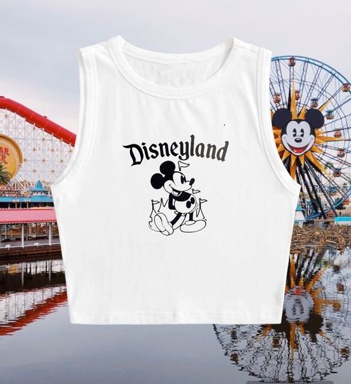Disneyland Crop Tank Top, Disney Mickey Crop Tank Top