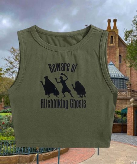 Beware of Hitchhiking Ghosts Crop Tank Top, Disney Crop Tank Top, Haunted Mansion Crop Tank Top