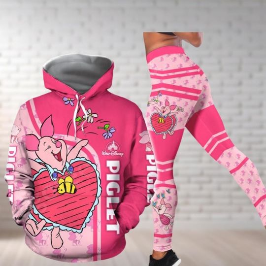 Valentines Day Piglet Hoodie And Leggings, Winnie The Pooh Hoodie Leggings, Disney Hoodie Leggings