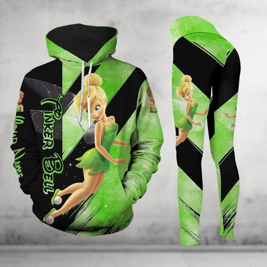 Tinker Bell Hoodie And Legging Set, Disney Tinker Bell Hoodie Legging, Yoga Legging Set