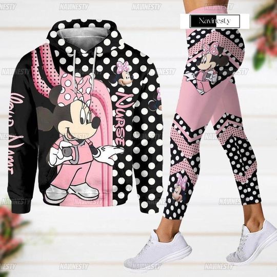 Minnie Mouse Nurse Hoodie And Legging Set, Minnie Mouse Hoodie Legging, Disney Hoodie Legging