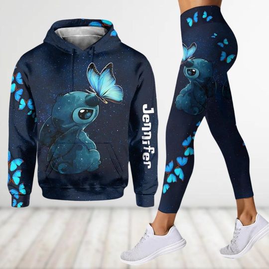 Personalized Stitch Hoodie Legging, Disney Hoodie Legging, Lilo And Stitch Hoodie Legging