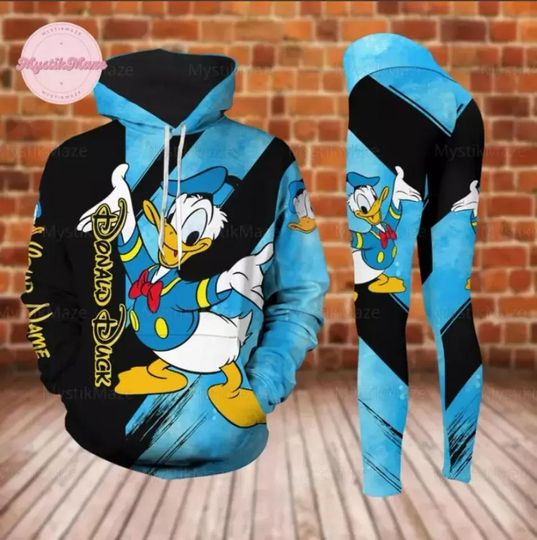 Donald Duck Hoodie And Legging Set, Disney Hoodie Legging, Donald Duck Hoodie Legging