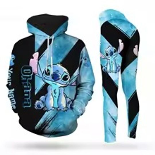 Discover Disney Stitch 3D Hoodie Leggings Set