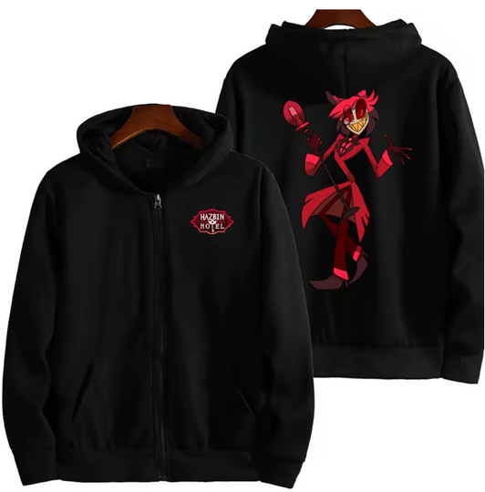 Hazbin Hotel Alastor Double Sided Zip Hoodie | Gift | Cartoon