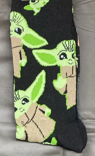Disney Star Wars Mandalorian The Child Crew Socks  Green Adult