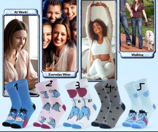Disney Women’s Socks -  Pairs Eeyore Socks, Winnie The Pooh Gifts