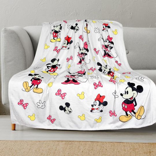 Cute Mouse Fleece Blanket Disney Minnie Mikey Blanket Mouse Magic Kingdom Blankets, Birthday Gifts Christmas Gift Baby Shower Gift