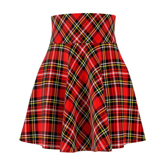 plaid patterns Women's Skater Skirt (AOP)