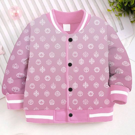 Princess Sign Symbol Aurora Bella Rapunzel Kids and Youth Baseball Jacket, Aldult Unisex Varsity Baseball Jacket