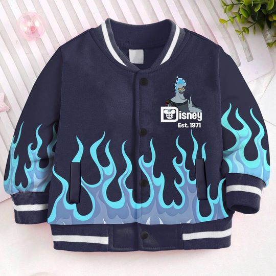 Hades Fire Kids and Youth Baseball Jacket, Aldult Unisex Varsity Baseball Jacket