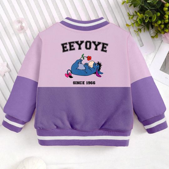 Eeyore Kids and Youth Baseball Jacket, Aldult Unisex Varsity Baseball Jacket