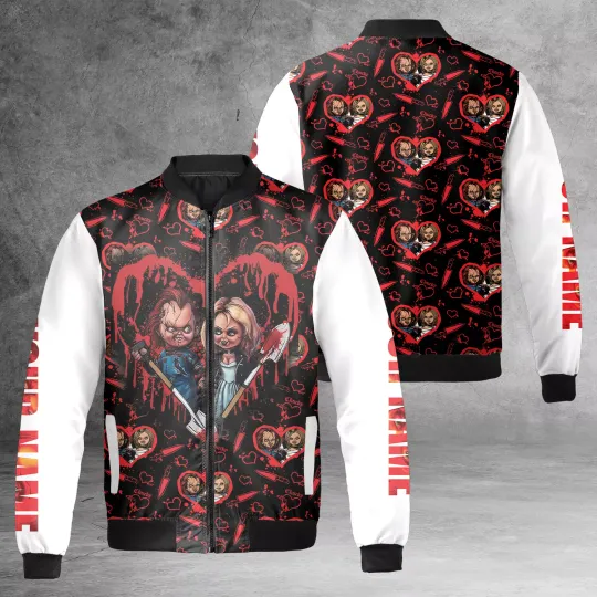 Personalized Chucky And His Bride Tiffany Horror Couple Bomber Jacket