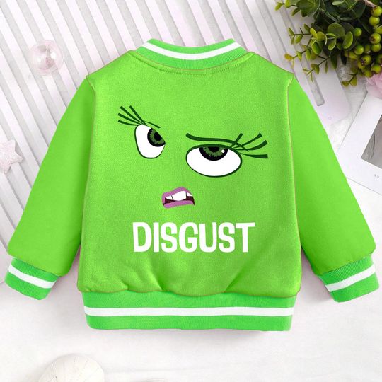 Disgust Inside Out Kids and Youth Baseball Jacket, Aldult Unisex Varsity Baseball Jacket