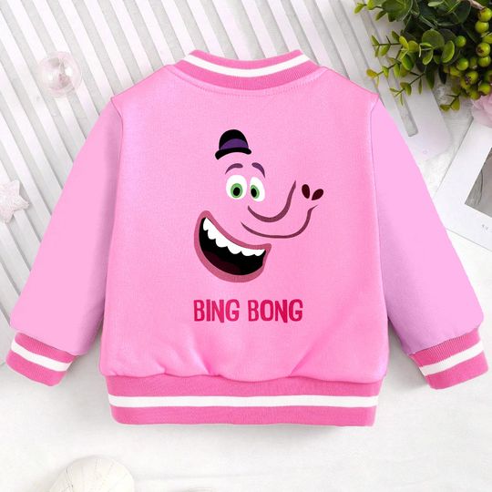Bing Bong Inside Out Kids and Youth Baseball Jacket, Aldult Unisex Varsity Baseball Jacket