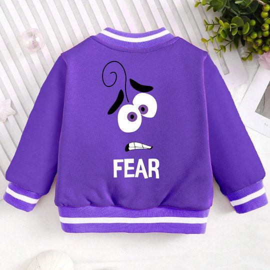 Fear Inside Out Kids and Youth Baseball Jacket, Aldult Unisex Varsity Baseball Jacket