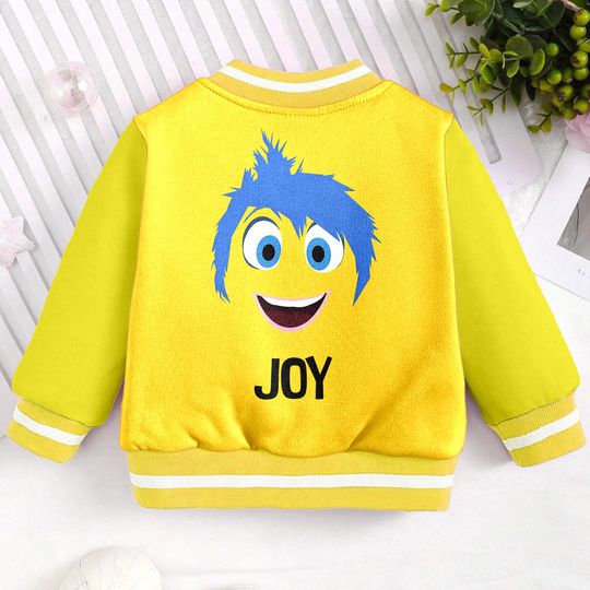 Joy Inside Out Kids and Youth Baseball Jacket, Aldult Unisex Varsity Baseball Jacket