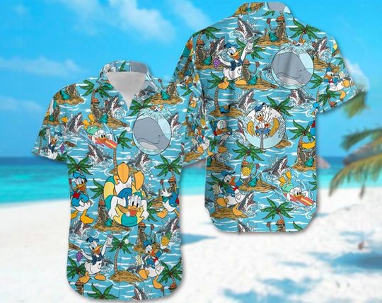 Duck Disney Hawaiian Shirt, Duck Daisy Hawaiian Shirt, Aloha Hawaiian Shirt, Vacation Hawaiian Shirt, Gift For Men And Women, Hello Summer.