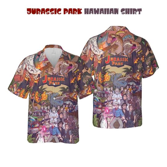 Jurassic Park Hawaiian Shirt, Jurassic Movie Hawaiian Shirt, Jurassic Park Button Shirt, Shirt For Adult Youth,Gift For Party,Hawaiian Shirt