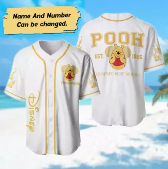 Discover Personalized Winnie the Pooh 3D Baseball Jersey Shirt