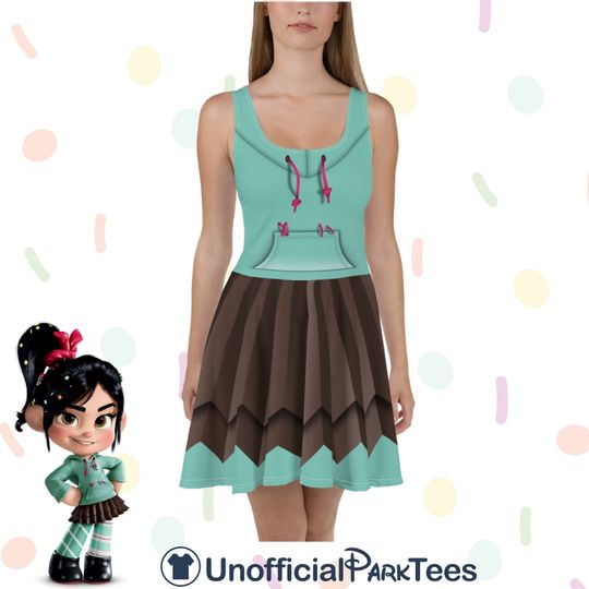 Real Racer Skater Dress Women's Vanellope Dress Von Schweetz Wreck It Ralph Costume Disney World Disneyland Costume