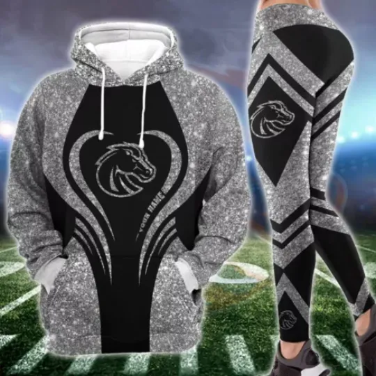 Personalized Boise State Hoodie Leggings, Champions Football 3D Hoodie Leggings, Game Day Football 3D Hoodie Leggings