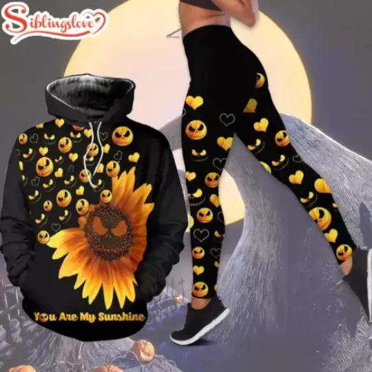 Jack Skellington You Are My Sunshine 3D Hoodie Legging Set - Nightmare Before Christmas 3D Hoodie Legging Set