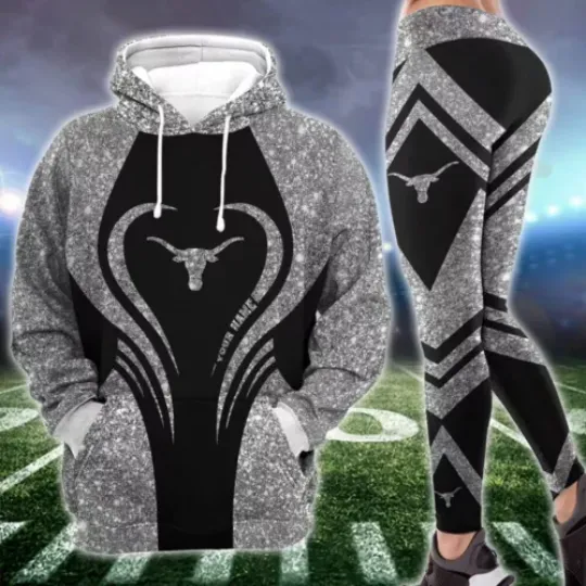 Personalized Texas Football Hoodie Leggings, Champions Football 3D Hoodie Leggings, Game Day Football 3D Hoodie Leggings