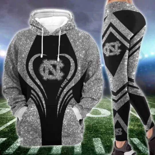 Personalized North Carolina Hoodie Leggings, Tar Heels Game Day Football 3D Hoodie Leggings, Champions Football 3D Hoodie Leggings