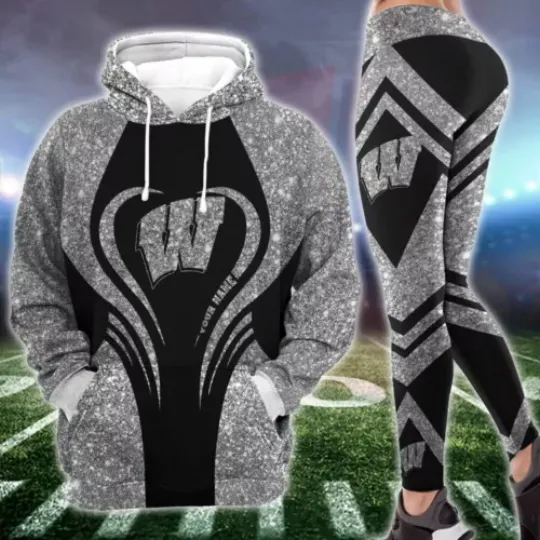 Personalized WisconsInBadgers Hoodie Leggings, Game Day Football 3D Hoodie Leggings, Champions Football 3D Hoodie Leggings