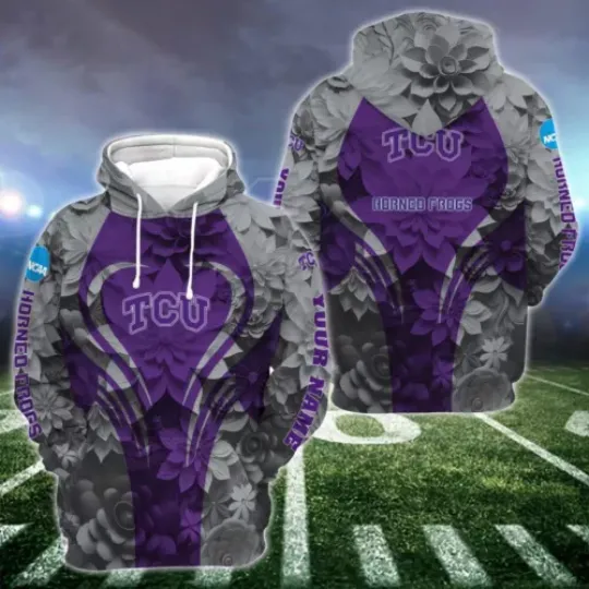 Personalized TCU Hoodie Leggings, Game Day Football 3D Hoodie Leggings